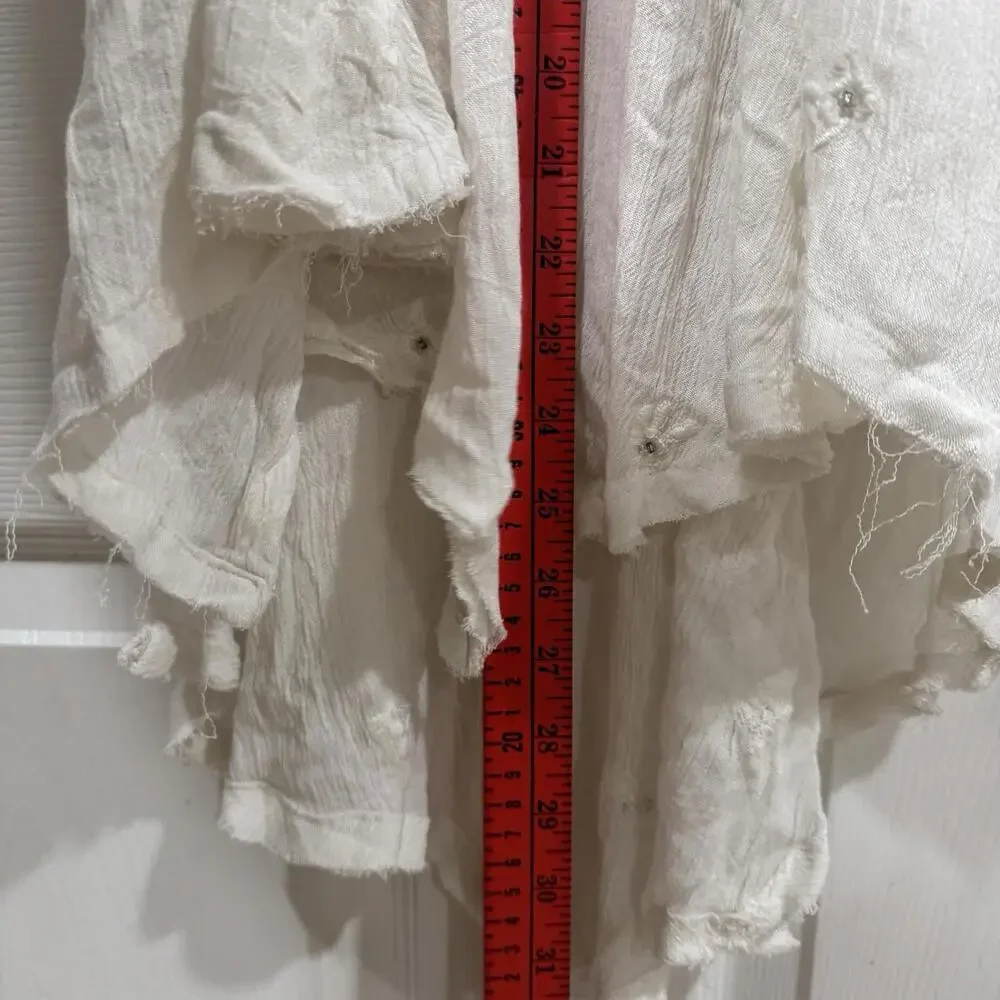 Women’s Free people intimately small s top tank white‎ beaded Asymmetrical